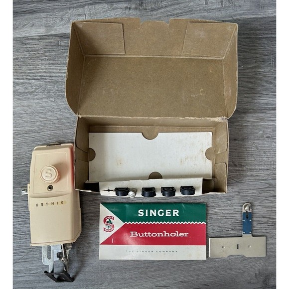 Vintage Singer Buttonholer Model 489500/489510 Complete Original Box + Manual - Picture 8 of 9